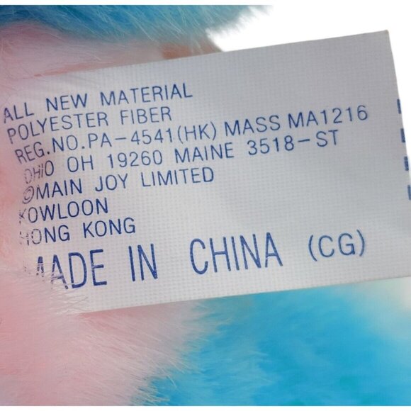 Main Joy Ltd Multi-colored Bunny Rabbit Plush Stuffed Animal Toy Color Block 10" - Picture 7 of 7